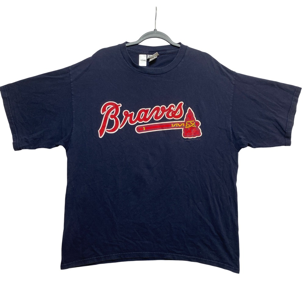 Atlanta Braves T-Shirt Mens XL Navy Blue 2001 Graphic Tee Lee Sport